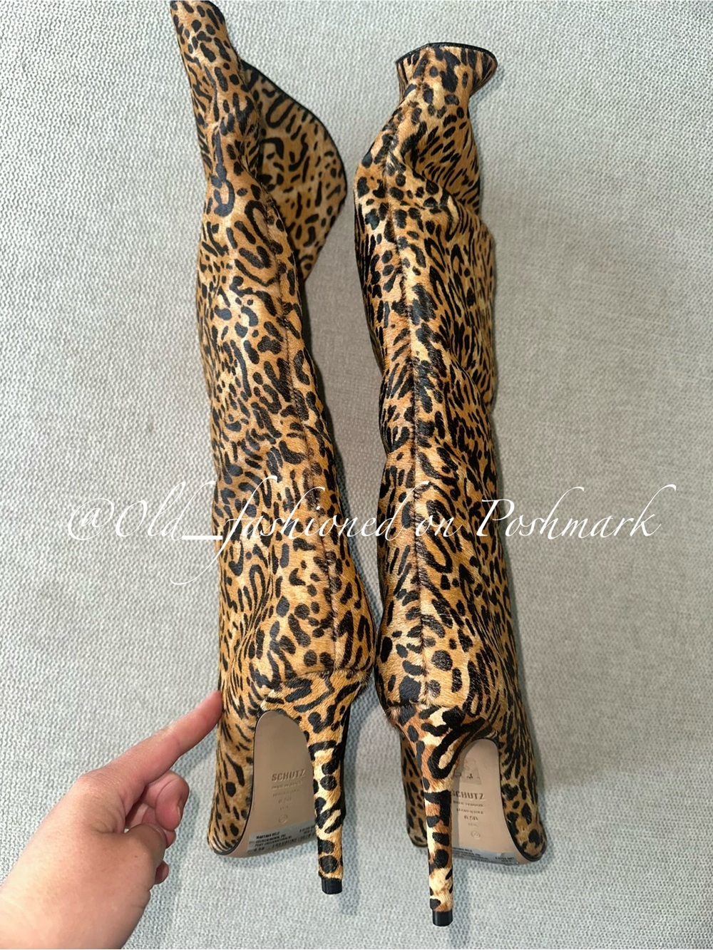 SCHUTZ Maryana Natural Calf Hair Leather Knee-High Boots - Picture 9 of 12